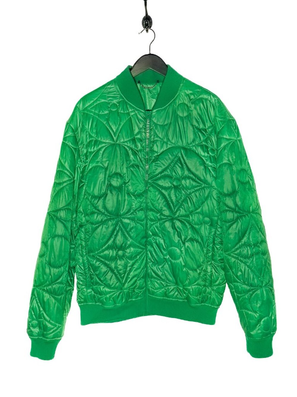 Louis Vuitton 2022 Green Flower Monogram Puffer Bomber Jacket